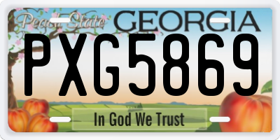 GA license plate PXG5869