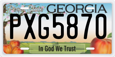 GA license plate PXG5870