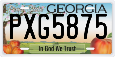 GA license plate PXG5875