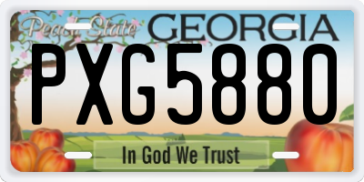 GA license plate PXG5880