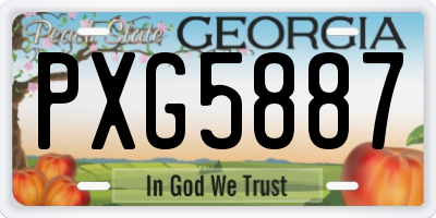 GA license plate PXG5887