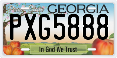 GA license plate PXG5888