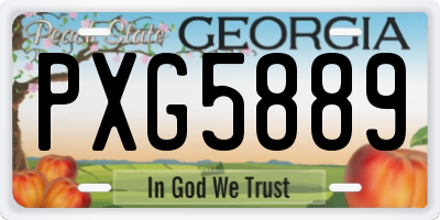 GA license plate PXG5889
