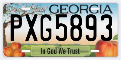 GA license plate PXG5893