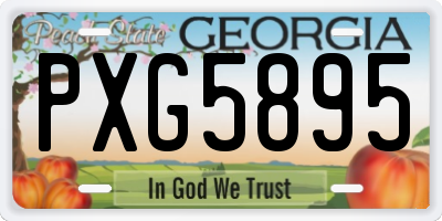 GA license plate PXG5895