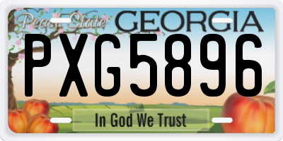 GA license plate PXG5896
