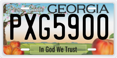 GA license plate PXG5900