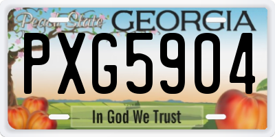 GA license plate PXG5904