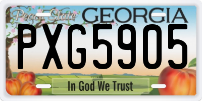 GA license plate PXG5905