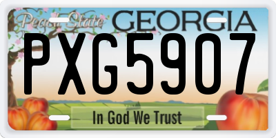 GA license plate PXG5907