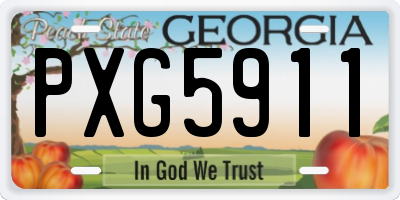 GA license plate PXG5911