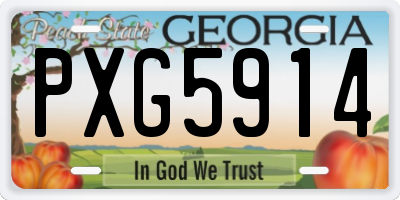 GA license plate PXG5914