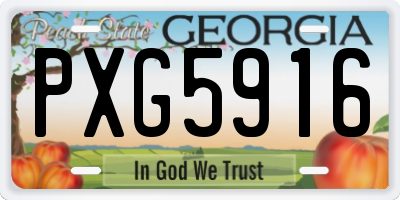 GA license plate PXG5916