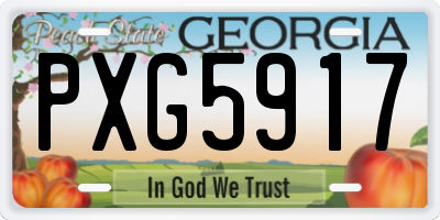 GA license plate PXG5917