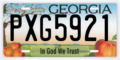 GA license plate PXG5921