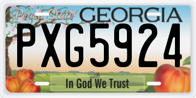 GA license plate PXG5924