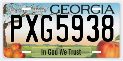 GA license plate PXG5938