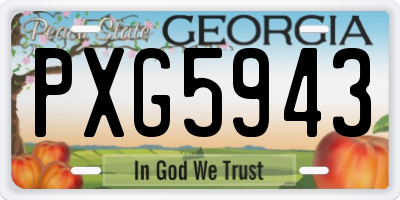 GA license plate PXG5943