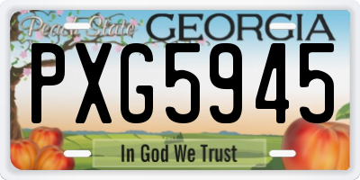 GA license plate PXG5945