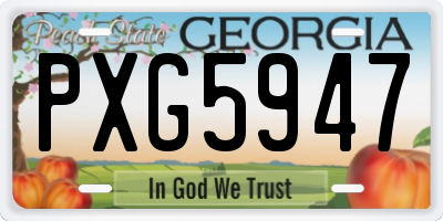 GA license plate PXG5947