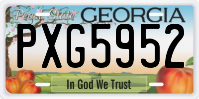 GA license plate PXG5952