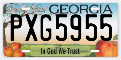 GA license plate PXG5955