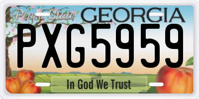 GA license plate PXG5959