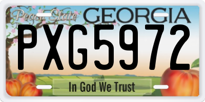 GA license plate PXG5972