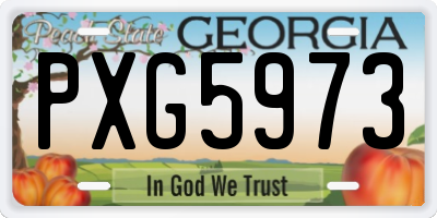 GA license plate PXG5973