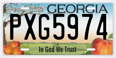 GA license plate PXG5974