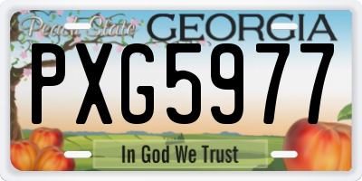 GA license plate PXG5977
