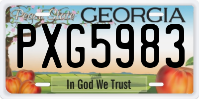 GA license plate PXG5983