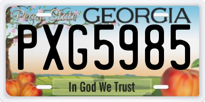 GA license plate PXG5985