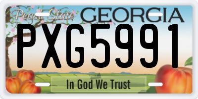 GA license plate PXG5991