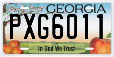 GA license plate PXG6011