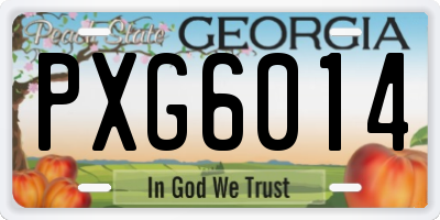 GA license plate PXG6014