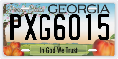 GA license plate PXG6015