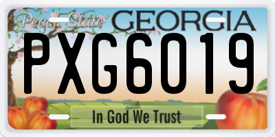 GA license plate PXG6019