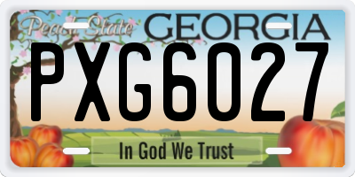 GA license plate PXG6027