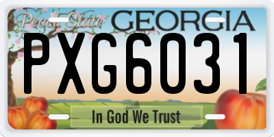 GA license plate PXG6031