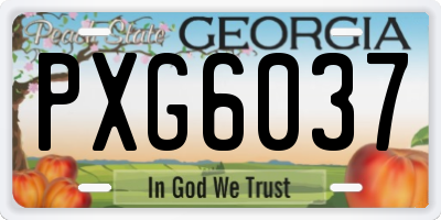 GA license plate PXG6037