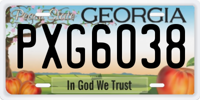 GA license plate PXG6038