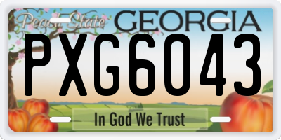 GA license plate PXG6043