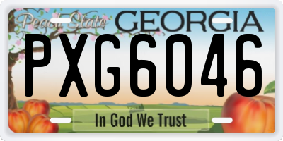 GA license plate PXG6046