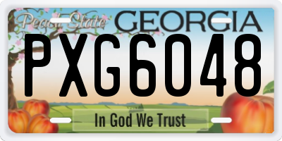 GA license plate PXG6048