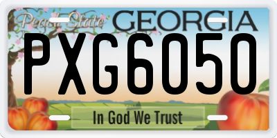 GA license plate PXG6050
