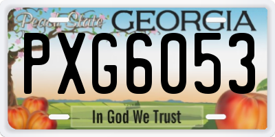 GA license plate PXG6053