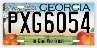 GA license plate PXG6054