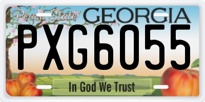 GA license plate PXG6055