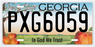 GA license plate PXG6059